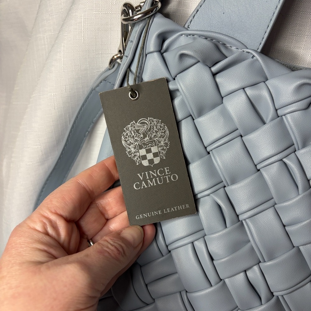 Vince Camuto Leather Miki Small Tote in Sky Blue NWT - Picture 3 of 9